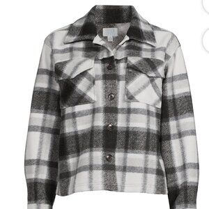 Time &Tru Brushed Fleece Cropped Shacket